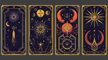 Tarot cards set - esoteric mystical deck design with