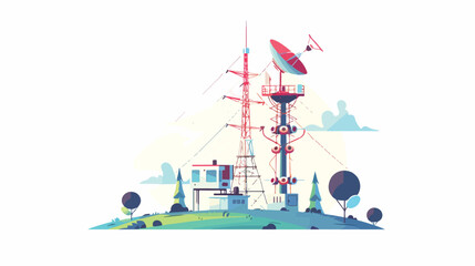 Telecommunication tower radio mast for signal - obrazy, fototapety, plakaty