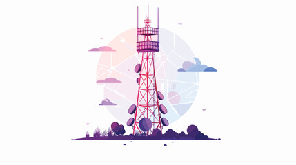 Telecommunication tower radio mast for signal - obrazy, fototapety, plakaty