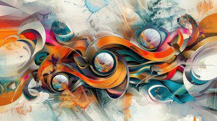 Abstract Artwork with Handcrafted Surreal Design