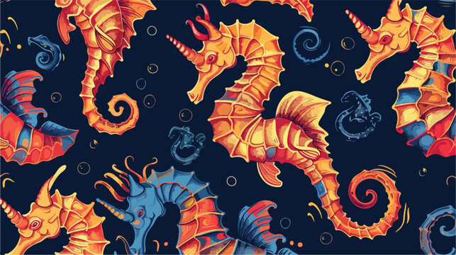 The regular pattern consisted of seahorses for tattoo