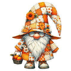 Garden Gnome with Oranges Illustration.