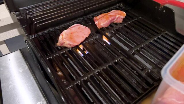 Sizzling Marinated Pork Chops on a Weber Gas Grill