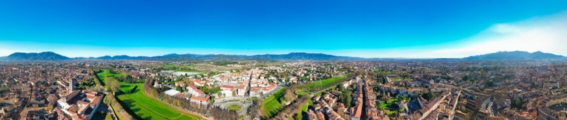 Obraz premium Aerial view of Lucca medieval town, Tuscany - Italy