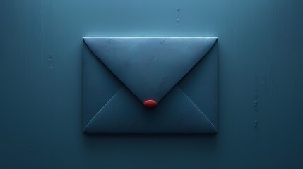 A highly-detailed envelope icon on a solid background, resembling an image captured by an HD camera - Powered by Adobe