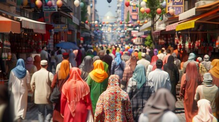 Lively Community Filled with Vibrant Colors Cultural Performances and Shared Traditions During Eid al Adha Festival