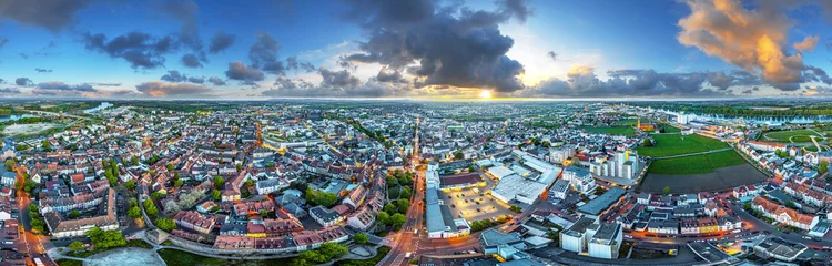 Fotobehang worms germany city center aerial drone panorama 360° © Mathias Weil