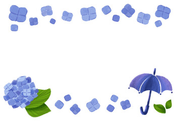 青の紫陽花　フレーム