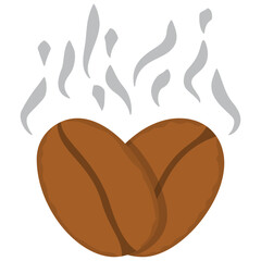 smoke emanating from coffee roasting fills the air flat icon