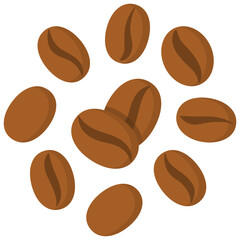 roast arabica coffee bean or seed arranged in a circle flat icon
