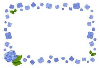 青の紫陽花　フレーム