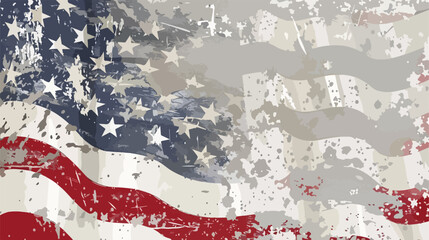 USA flag and stars on grey grunge background. Indepen