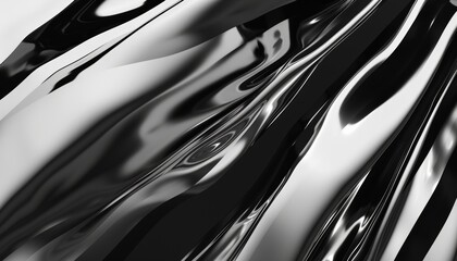 Abstract black and white flowing waves