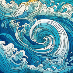 Fototapeta premium Awe-Inspiring Ocean Wave Illustration