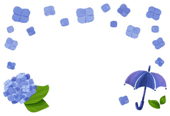 青の紫陽花　フレーム