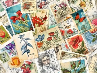 collection of stamps from the world