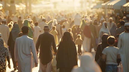 Vibrant Community During Eid al Adha with Parades Fairs Cultural Performances and Charity Drives Bringing People of All Backgrounds Together in a