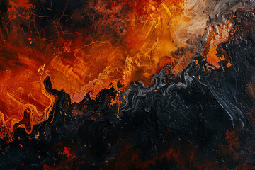 Flames rising from bottom left corne - obrazy, fototapety, plakaty