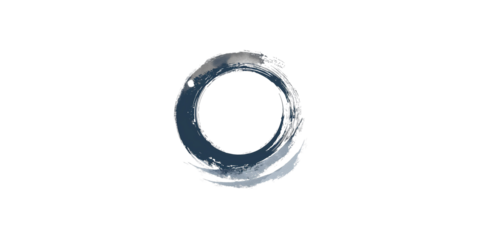 Abstract brush strokes in the style of vector, circular shapes, isolated on a white background
