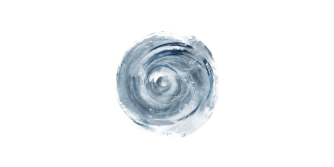 Abstract brush strokes in the style of vector, circular shapes, isolated on a white background