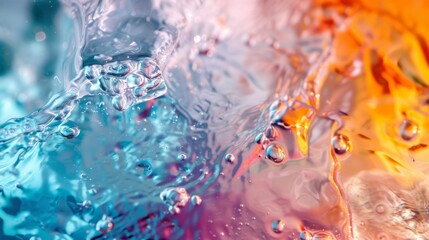 Vibrant Abstract of Colorful Water Droplets and Splashes