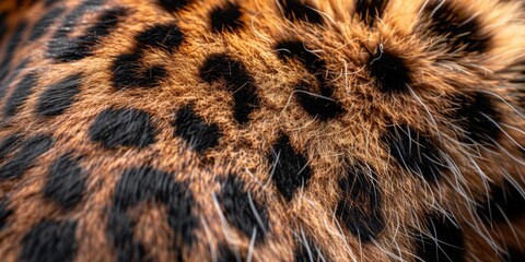 Close-up Textured Detail of Tiger Fur with Natural Pattern