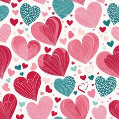 Hearts Seamless Pattern Background