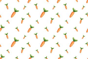 Seamless pattern. Cute carrotes on a white background.