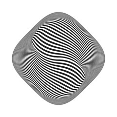 Torsion Whirl Motion and 3D Illusion in Abstract Op Art Design. 