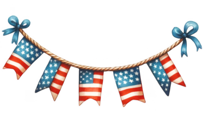 4th of July bunting clipart