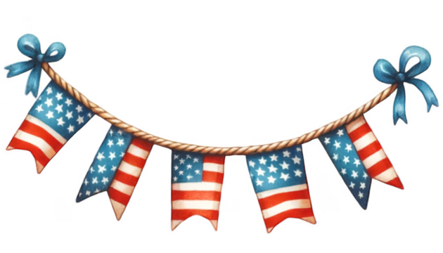 4th of July bunting clipart - Powered by Adobe