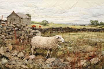 Farm sheep architecture landscape livestock.