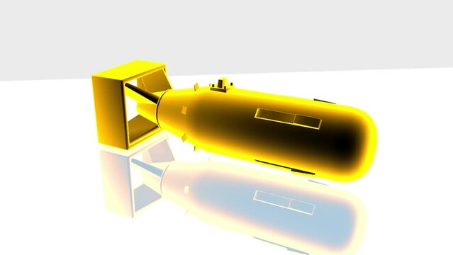 isolated atom bomb on white Background 3D animation