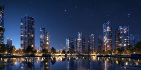 Fototapeta na wymiar skyscrapers of a big city Generative AI