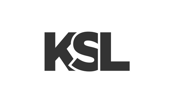 KSL logo design template with strong and modern bold text. Initial based vector logotype featuring simple and minimal typography. Trendy company identity.