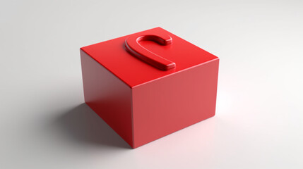 white background, 3d with a red question mark сreated with Generative Ai