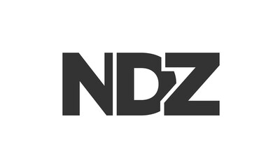 NDZ logo design template with strong and modern bold text. Initial based vector logotype featuring simple and minimal typography. Trendy company identity.