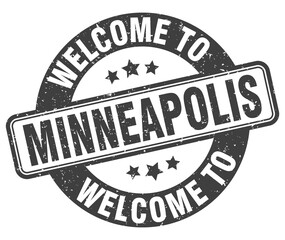 Welcome to Minneapolis stamp. Minneapolis round sign