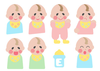 赤ちゃん表情集_カラフルな洋服