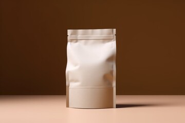 Blank Paper Coffee Bag Mockup on Wooden Table