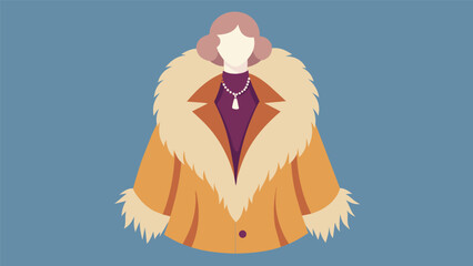 A vintage fur coat reminiscent of old Hollywood starlets found buried a racks of old coats and now serving as a cozy and stylish winter layer.. - obrazy, fototapety, plakaty