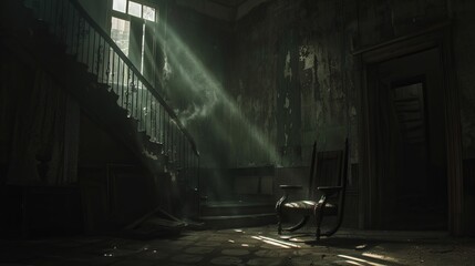 Moody, atmospheric lighting and shadow play add drama and intrigue to the composition