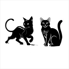 Tribal cat tattoo vector design suitable for stickers, logos, and others