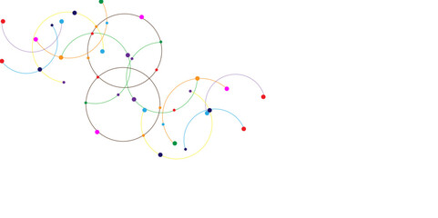 Vectors Big data visualization, Plexus circles connection for global communication, science and technology background design.