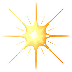 Bright yellow star in open cosmos