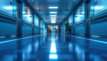 Fototapeta premium Bustling Hospital Corridor