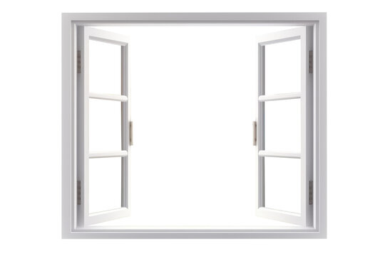 Fototapeta White open window isolated on transparent background.