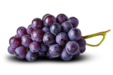 Cluster of ripe grapes on transparent background. Generative AI