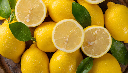 Lemons Arranged on Table. Generative AI