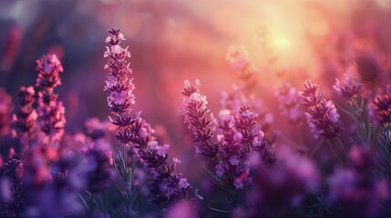 Purple Flowers Sprinkled Across Grass